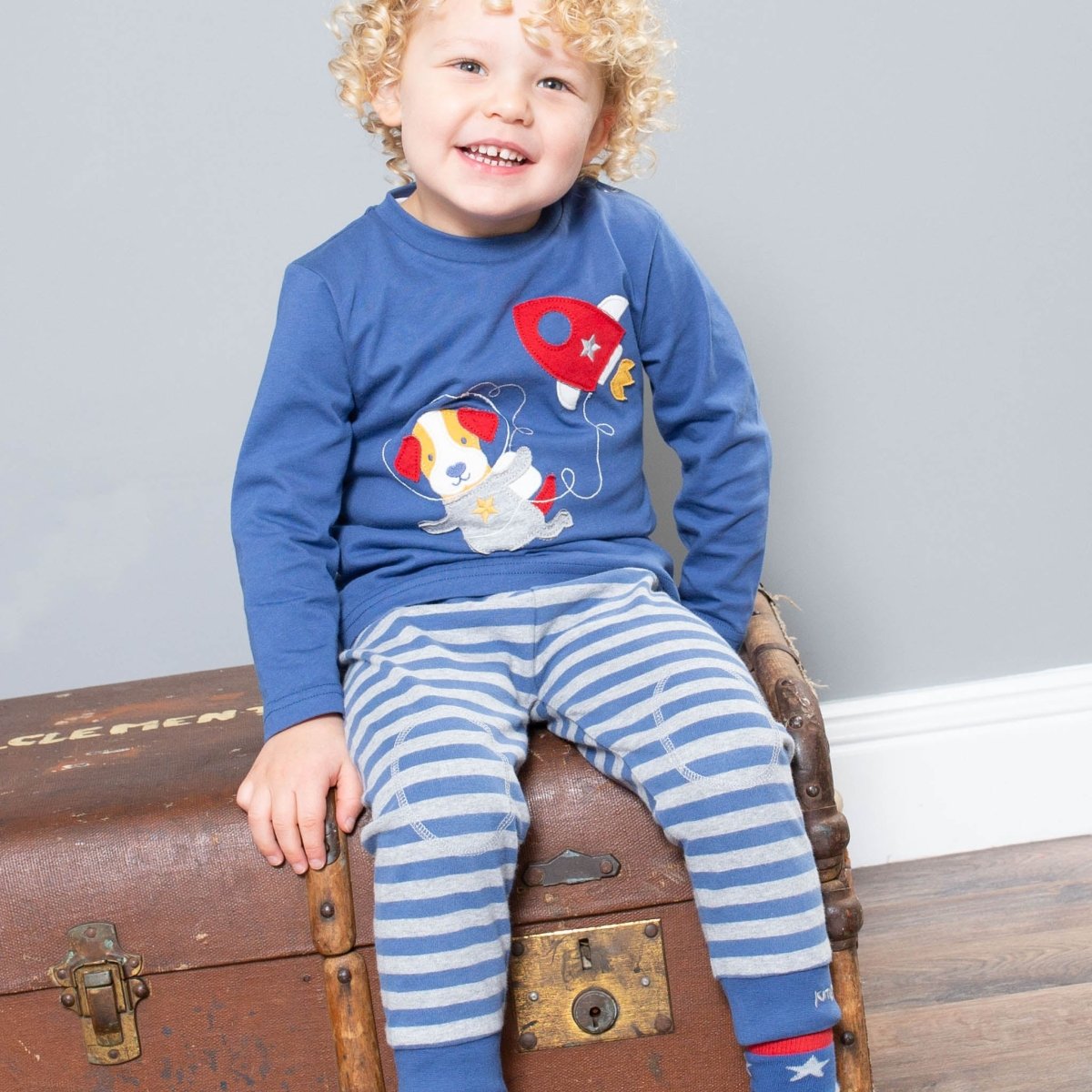 Stripy navy joggers - Borro - rent baby kids clothes