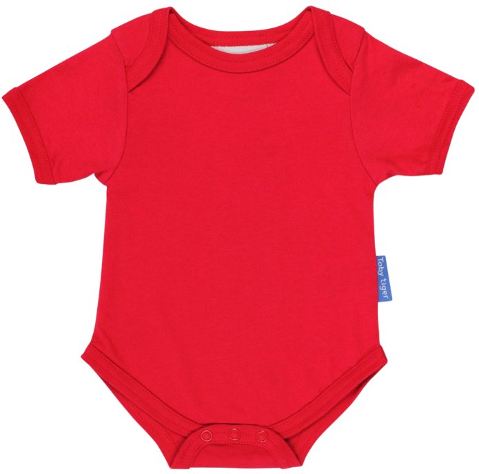 Toby Tiger short sleeve bodysuit - red - Borro - rent baby kids clothes