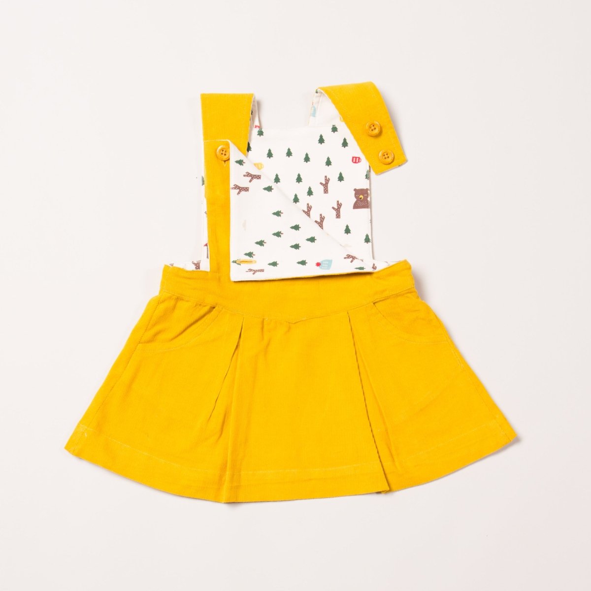 Woodland adventure gold pinafore dress - Borro - rent baby kids clothes