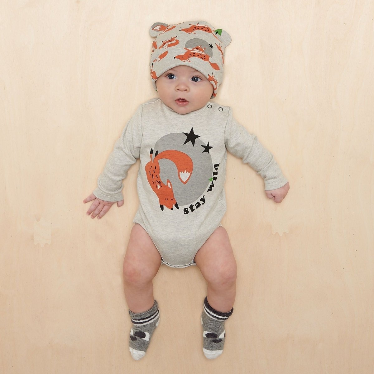 Woodland fox long sleeve bodysuit - Borro - rent baby kids clothes