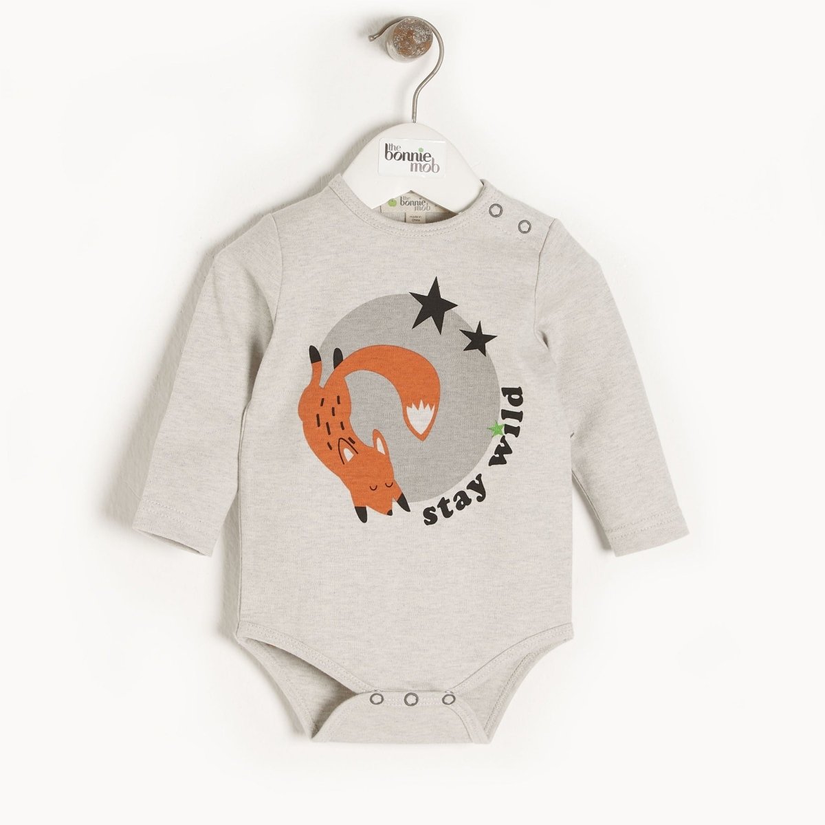 Woodland fox long sleeve bodysuit - Borro - rent baby kids clothes