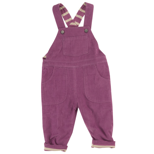 Cord lined dungarees - purple