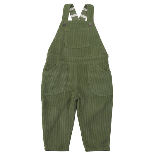 Lined cord green dungarees