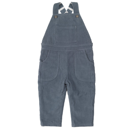 Cord lined dungarees - storm blue