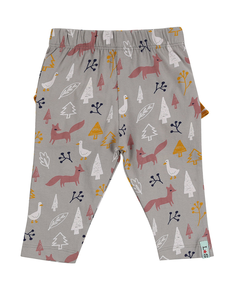Foxes embroidered playset leggings