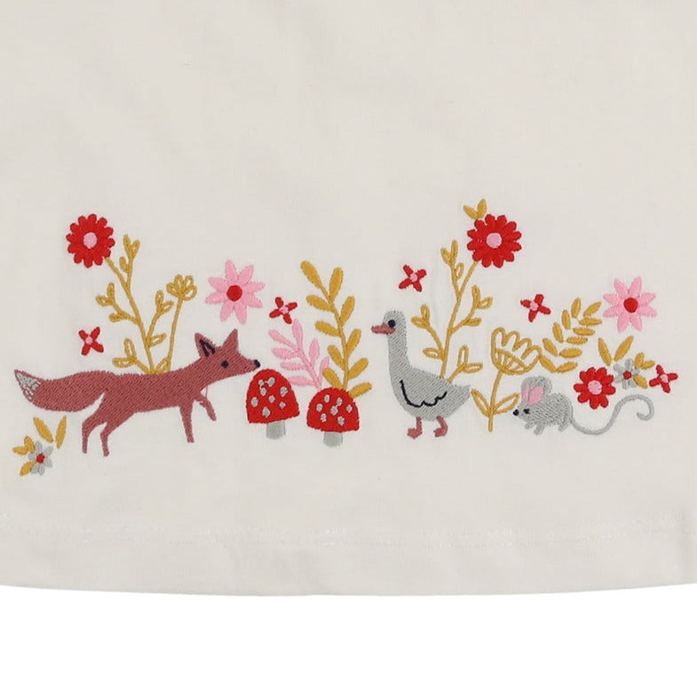 Foxes embroidered playset tunic detail