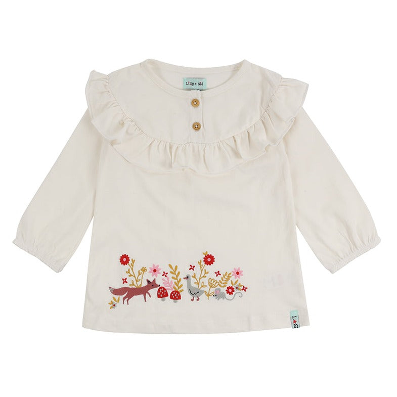 Foxes embroidered playset tunic