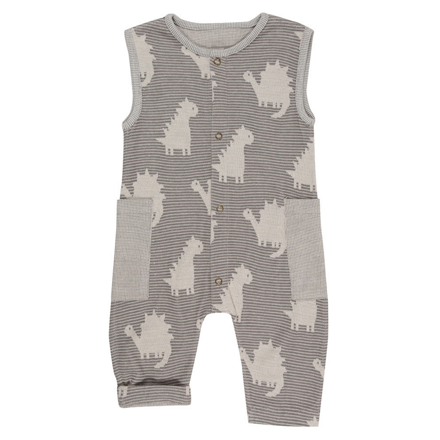 Dino reversible dungarees dino print front