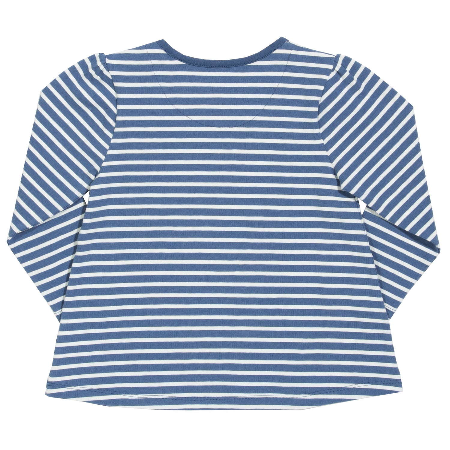 Back of blue and white stripe fairy-tale tunic