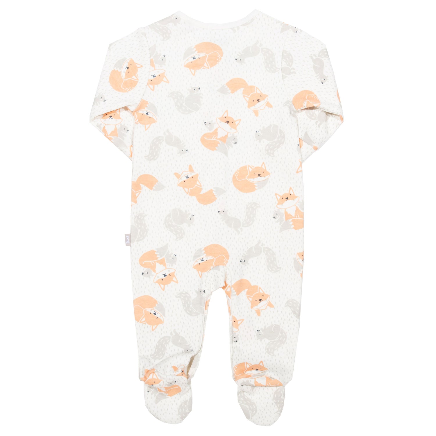 Back of fox and squirrel sleepsuit