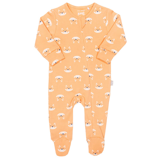 Peach foxy sleepsuit - front