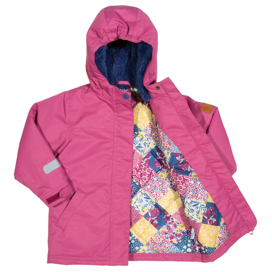 Pink Go coat with quilted lining