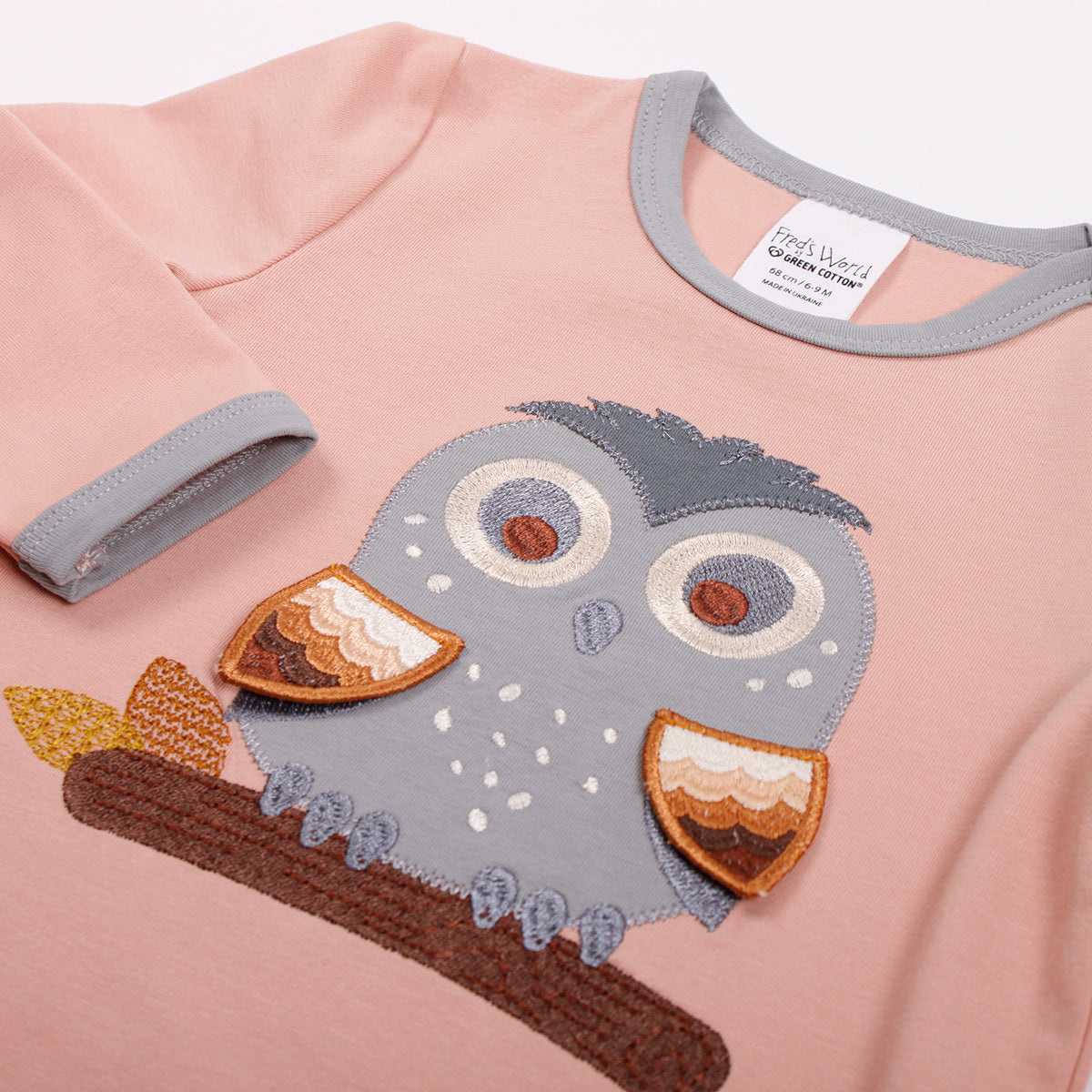 Hello owl long sleeve t-shirt detail