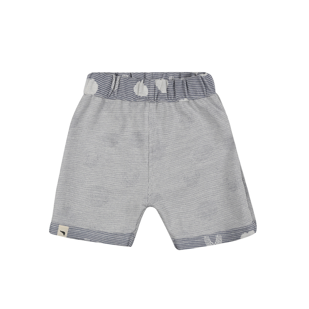 Jacquard cloud reversible shorts plain fron