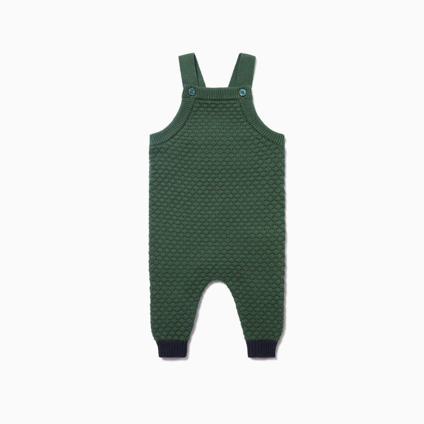 Knitted dungarees pine front