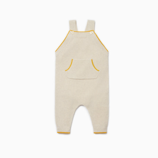 Knitted pocket dungarees front