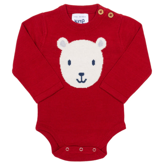 Little bear knit bodysuit front