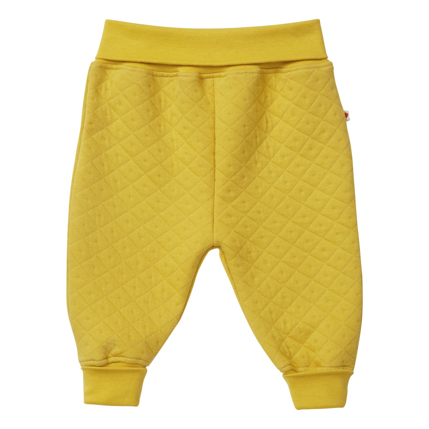 Mustard quilted pull up baby trousers