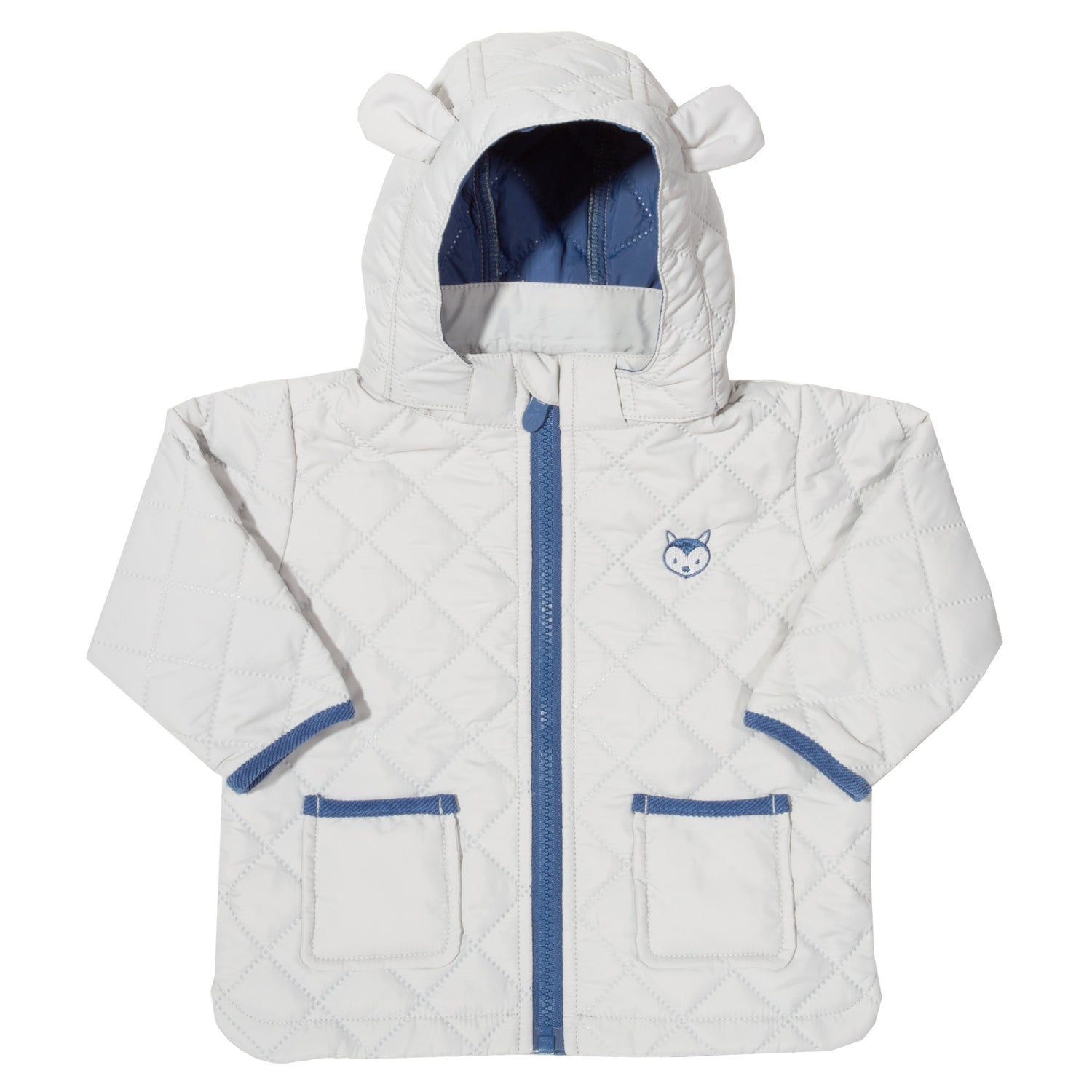 Grey quilted baby country coat