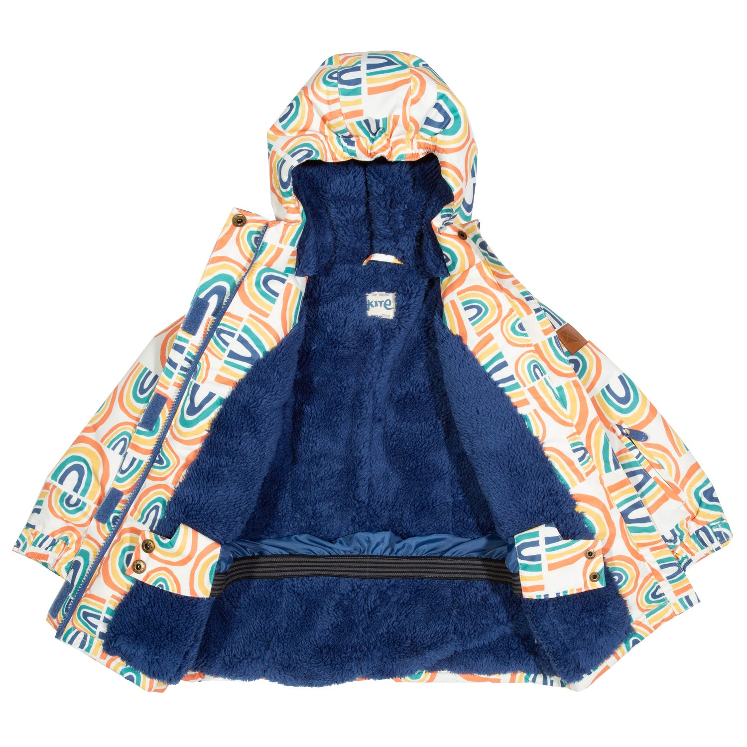 Rainbow nimbus baby coat with snow skirt