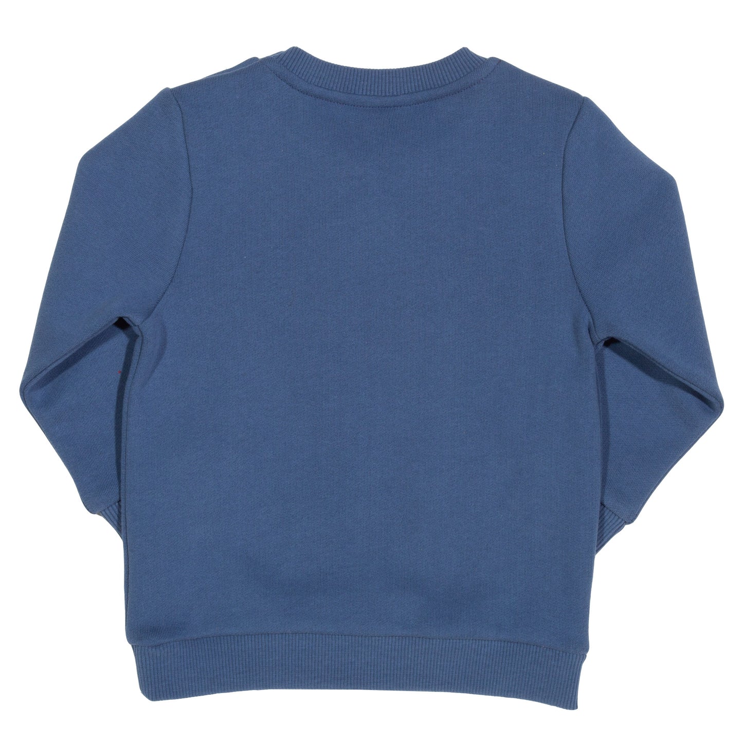 Back of blue off to market sweatshirt