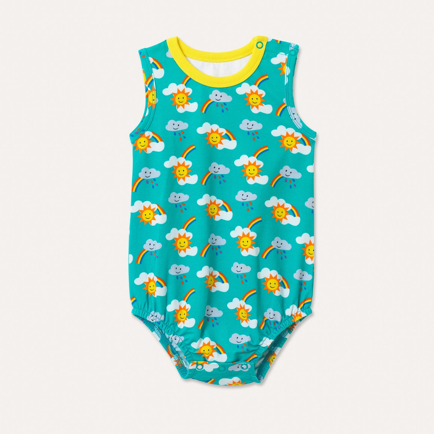 Rainbow sleeveless baby bodysuit