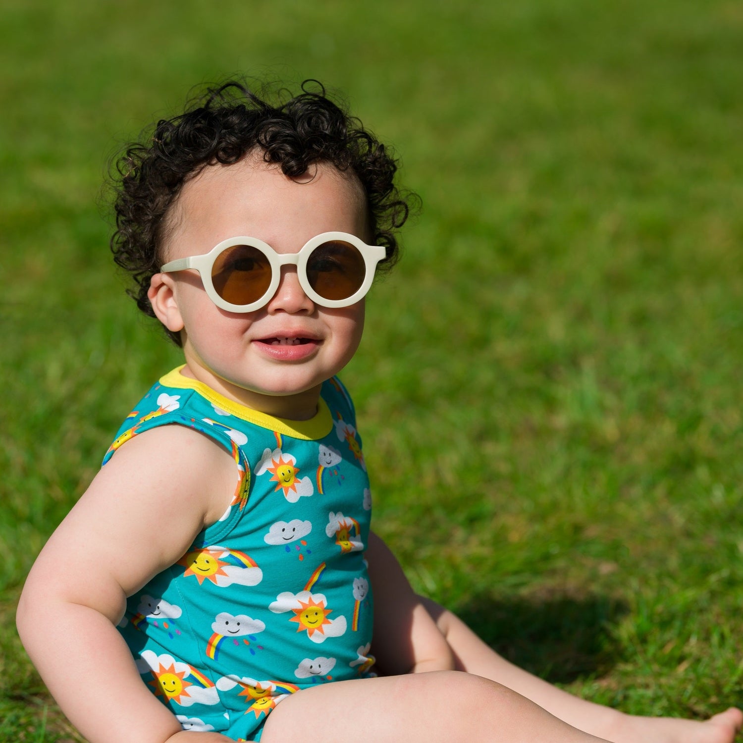 Rainbow sleeveless baby bodysuit summer