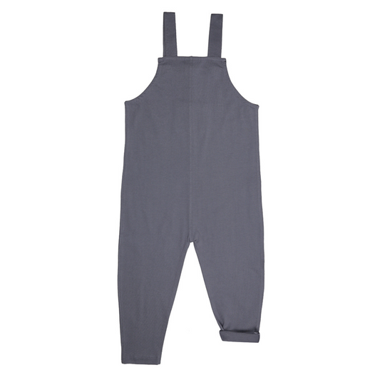 Plain easy fit dungarees - sea back