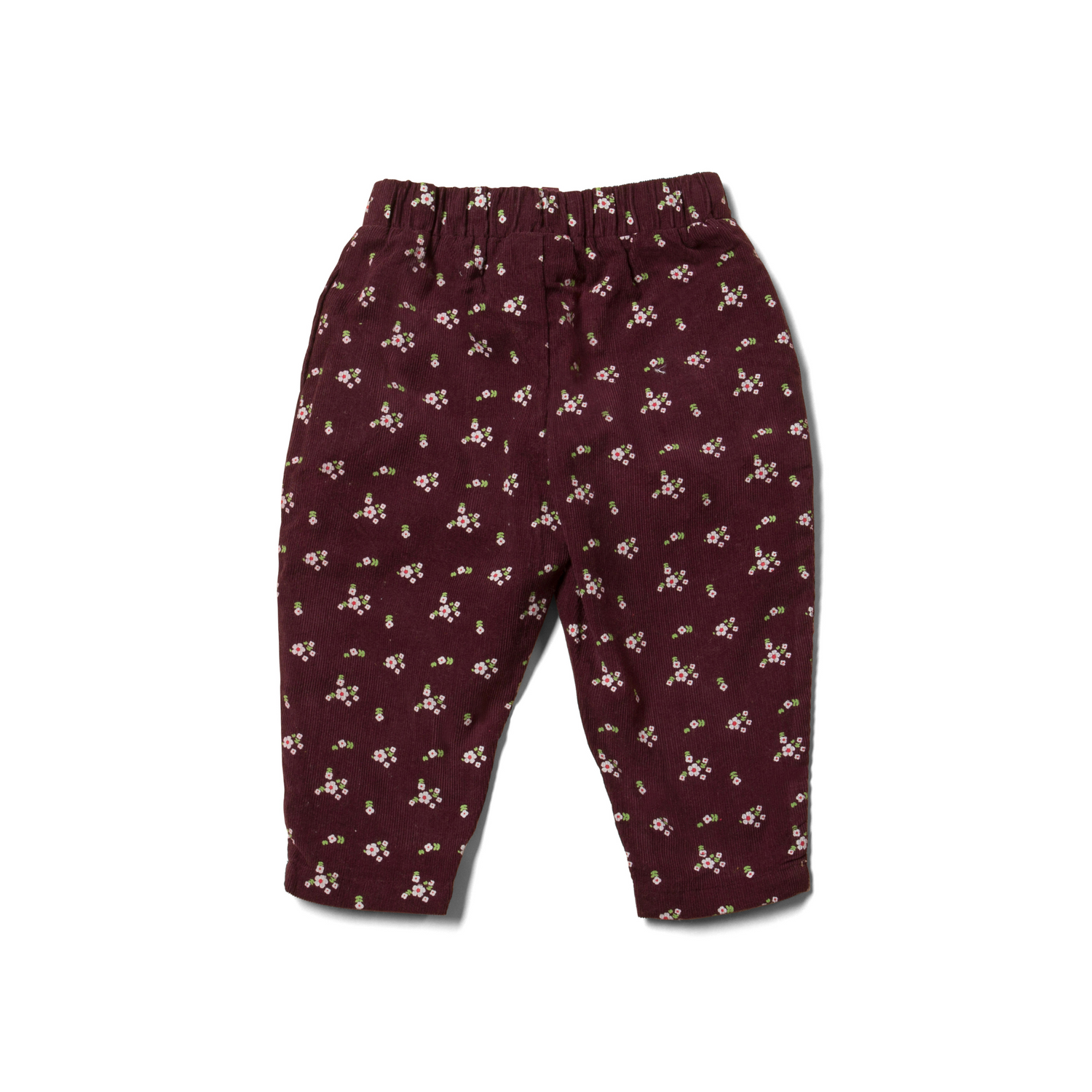 Plum flowers cord comfy trousers back