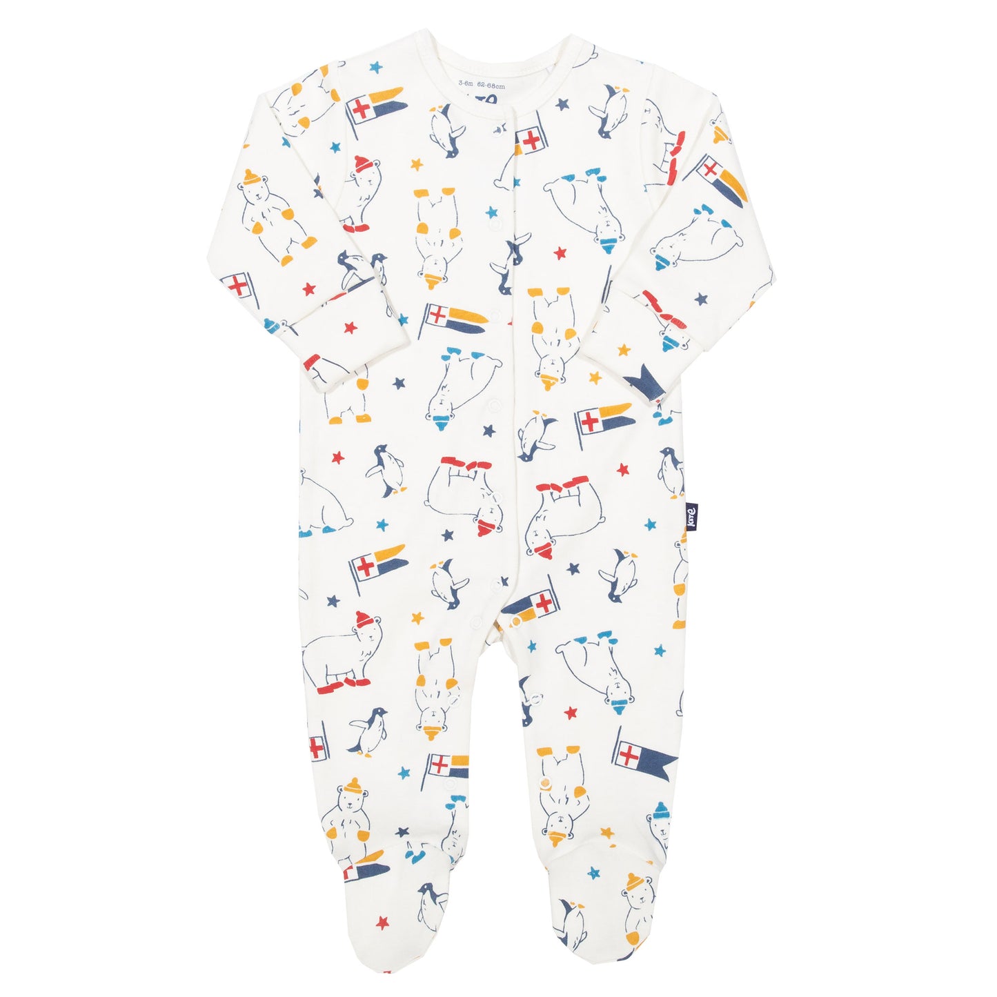 Sleepsuit with polar bear and penguin print