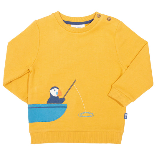 Yellow puffling baby sweatshirt