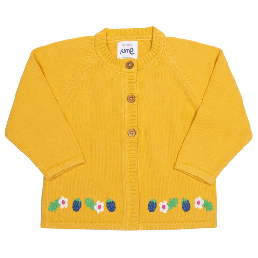 Yellow rambling baby cardigan
