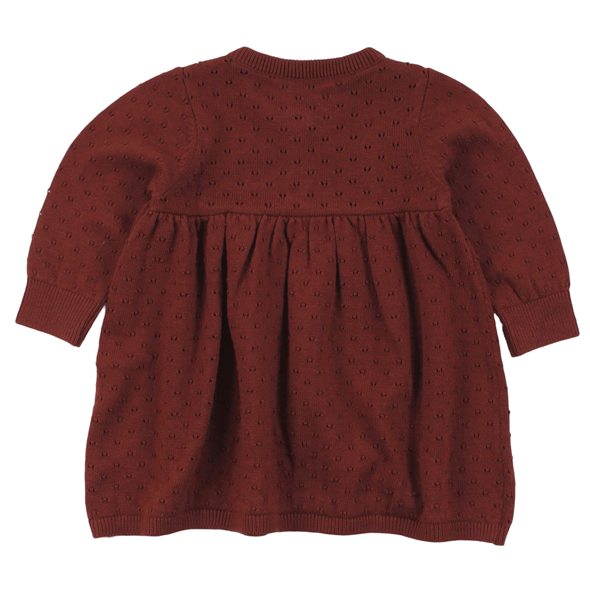 Red velvet knitted dress back