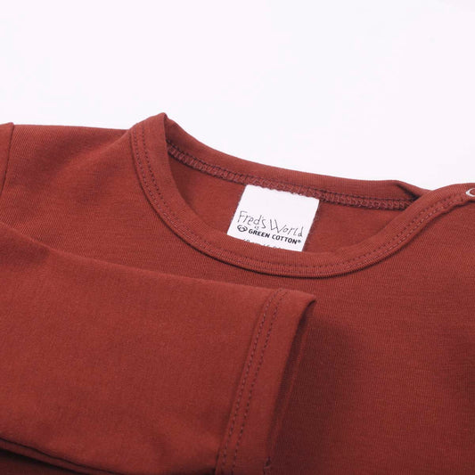 Red velvet long sleeve t-shirt detail