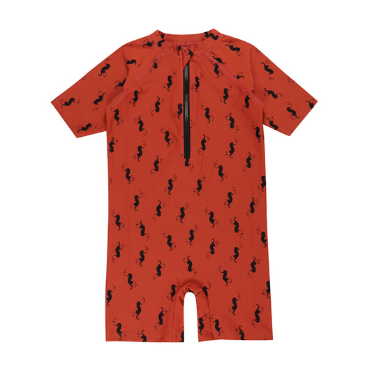Seahorse baby surfsuit front
