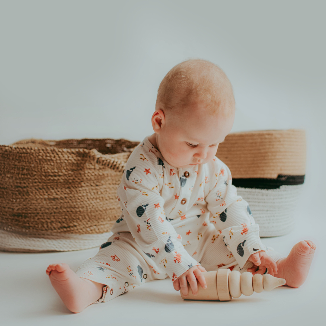 Seaside rib playsuit baby playing