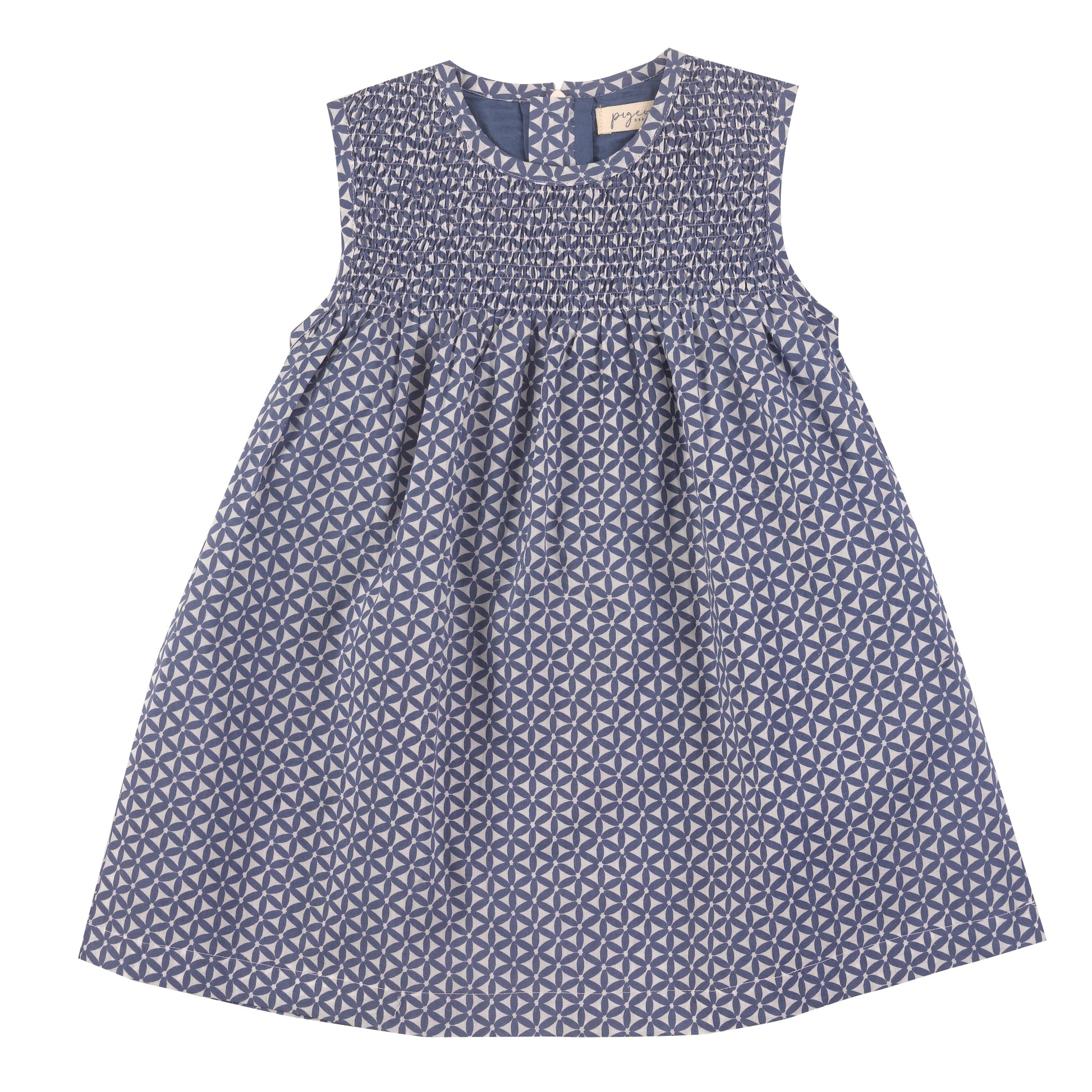 Sleeveless smock dress - blue