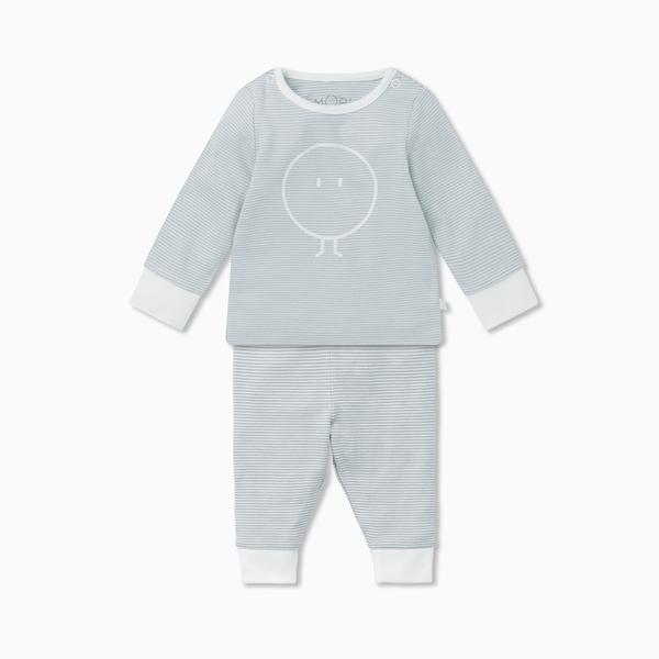 Baby pyjamas with blue stripe