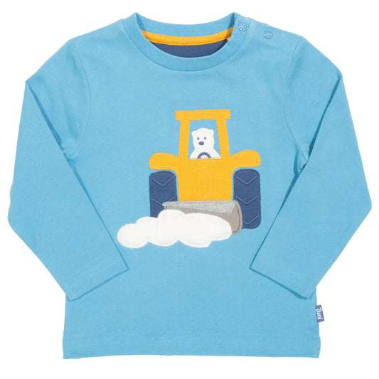 Blue top with polar bear and yellow tractor
