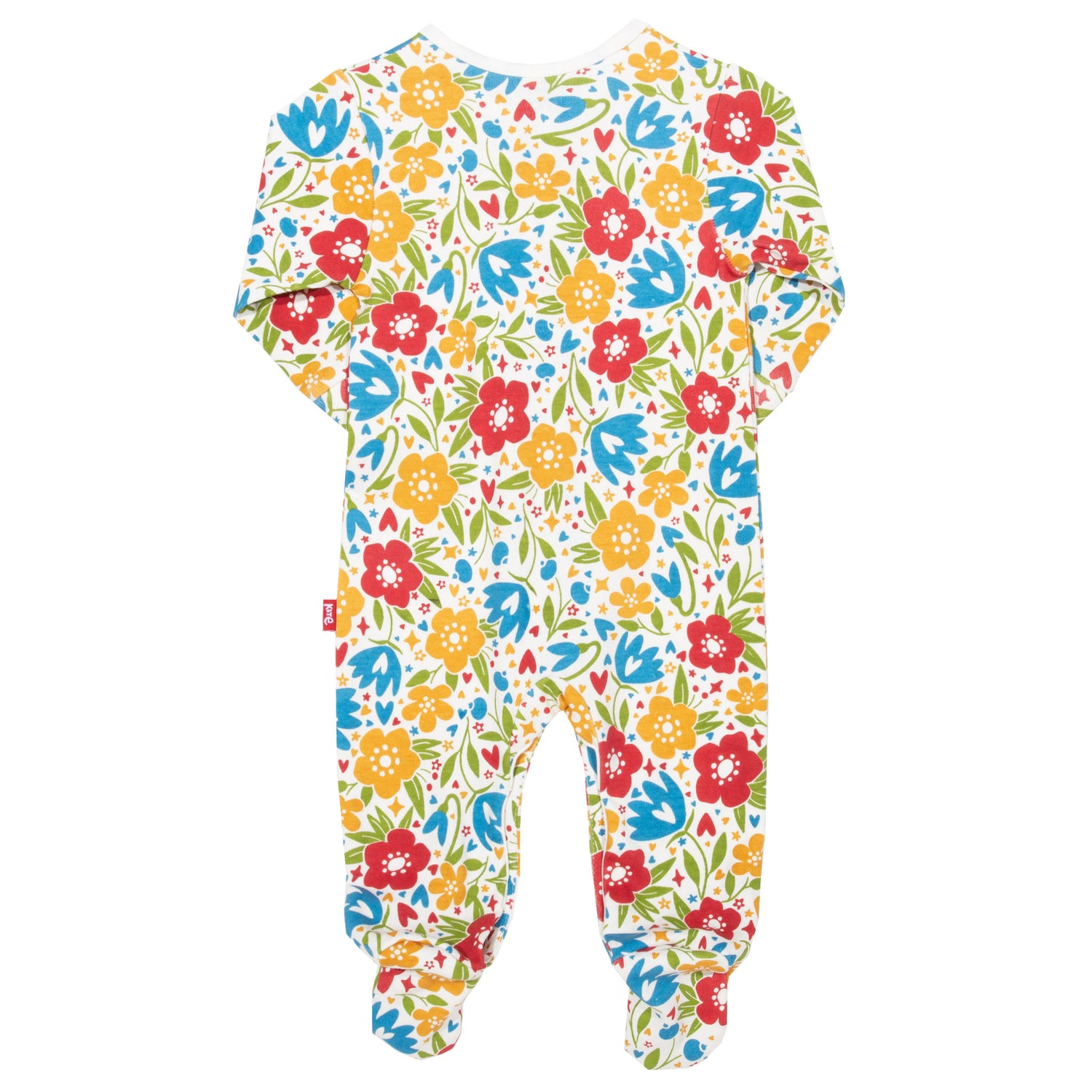 Winter floral baby sleepsuit - back