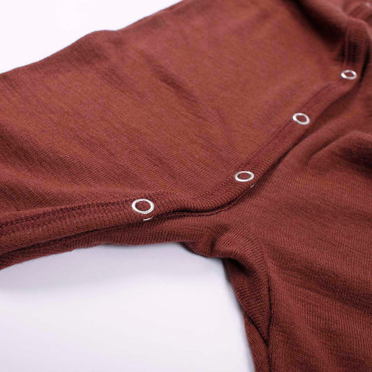 Woolly sleepsuit - chocolate detail