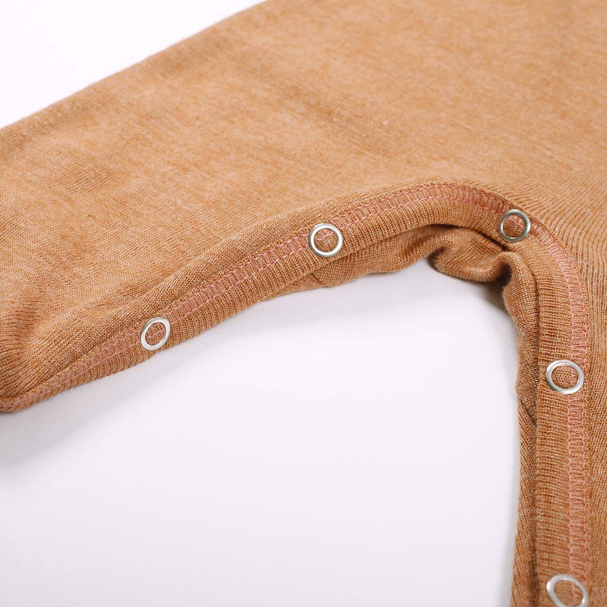 Woolly silk romper - fudge detail