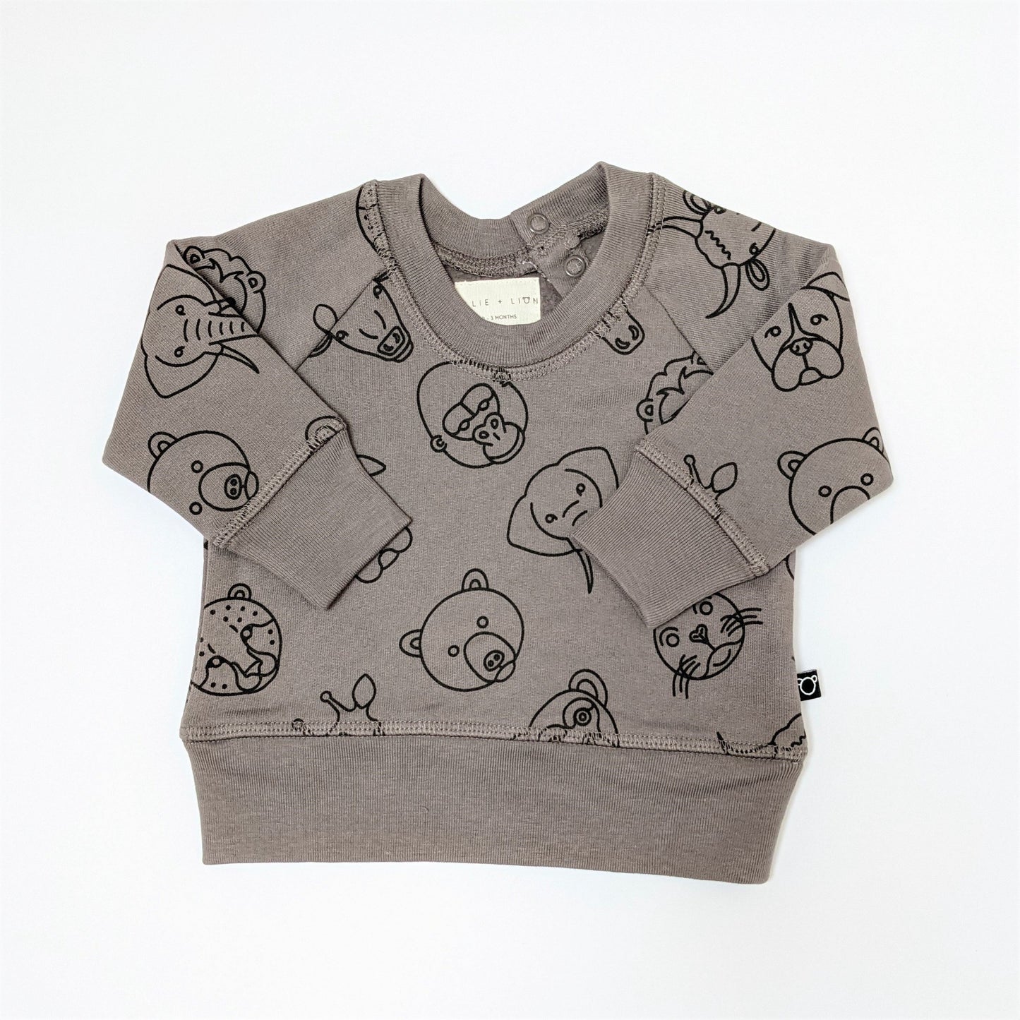 Grey animal print baby sweater