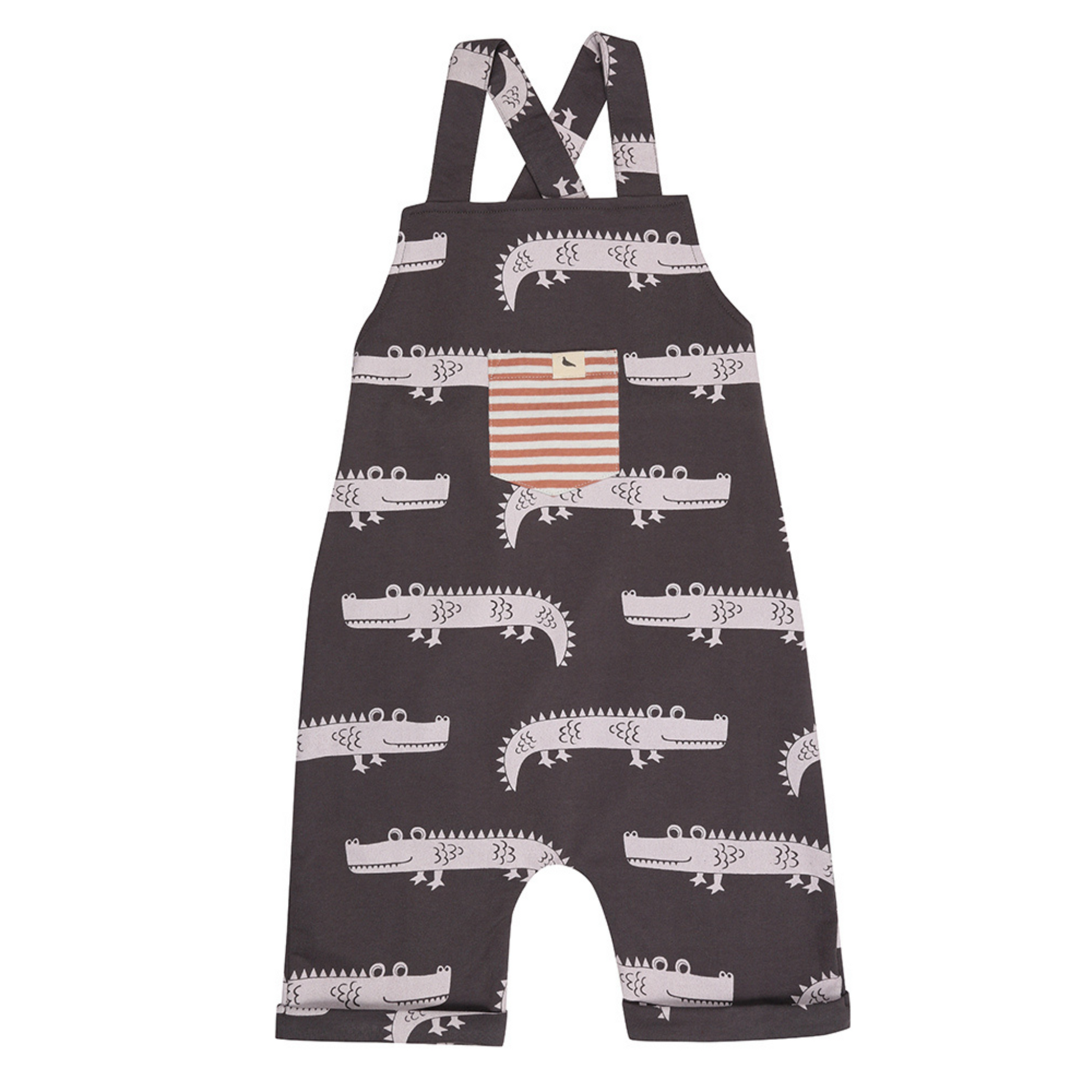 Croc shortie dungaree front