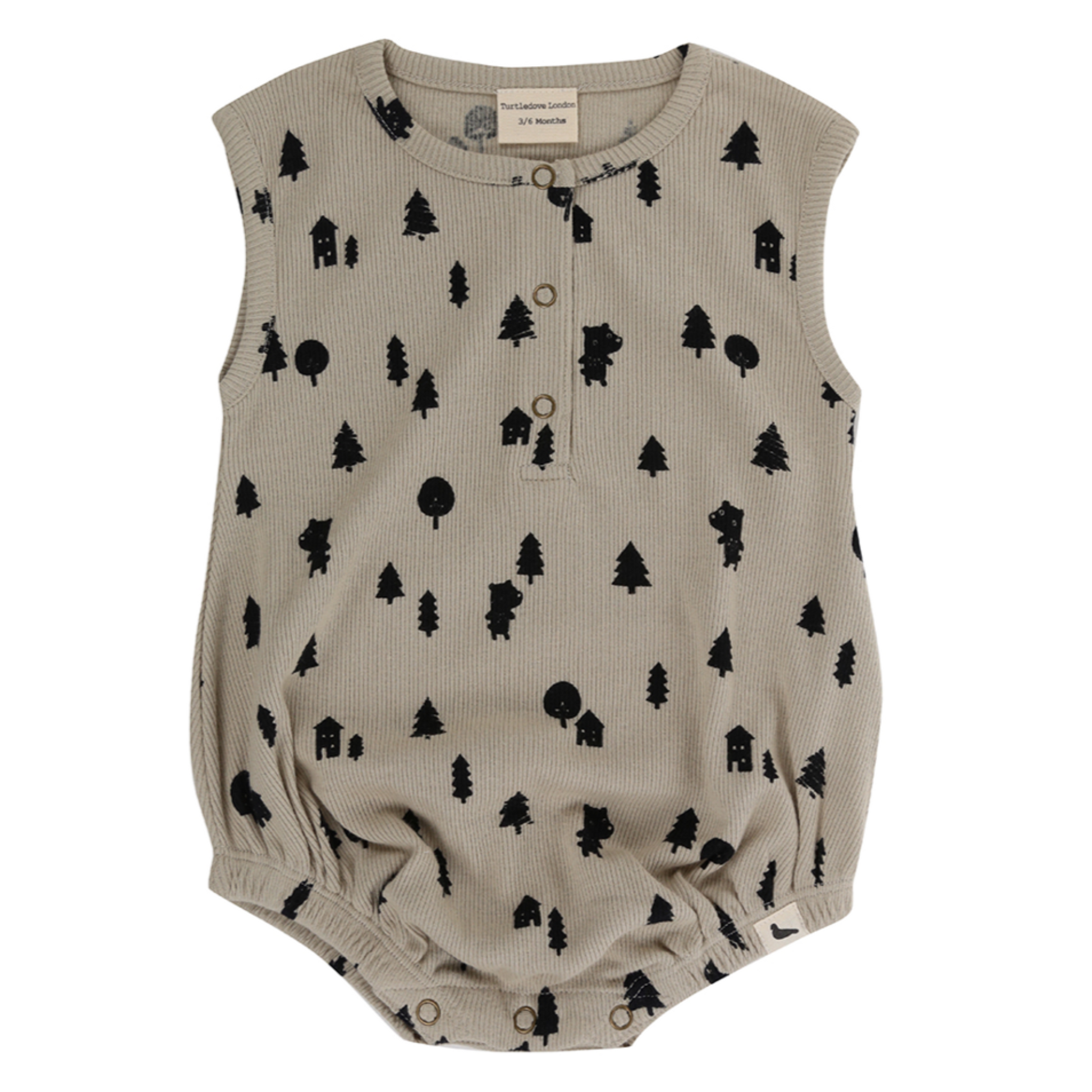 Forest bear baby romper