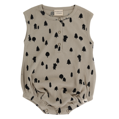 Forest bear baby romper