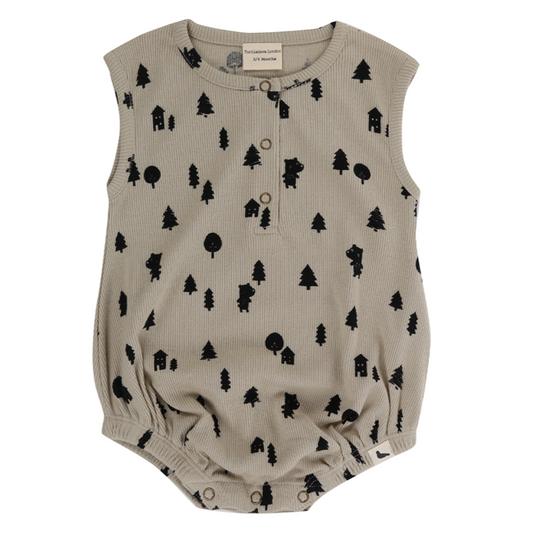 Forest bear baby romper