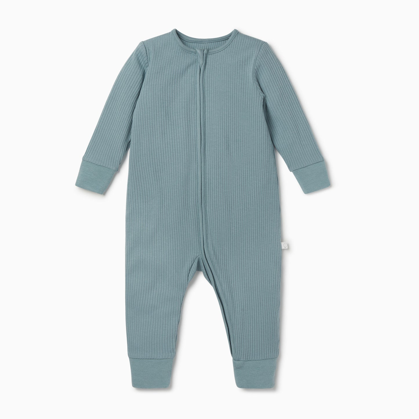 Sky ribbed zip up sleepsuit with no feet