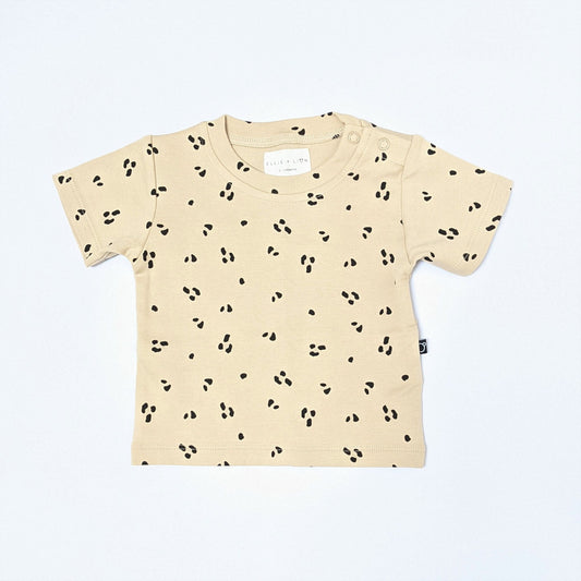 Beige spots print baby t-shirt
